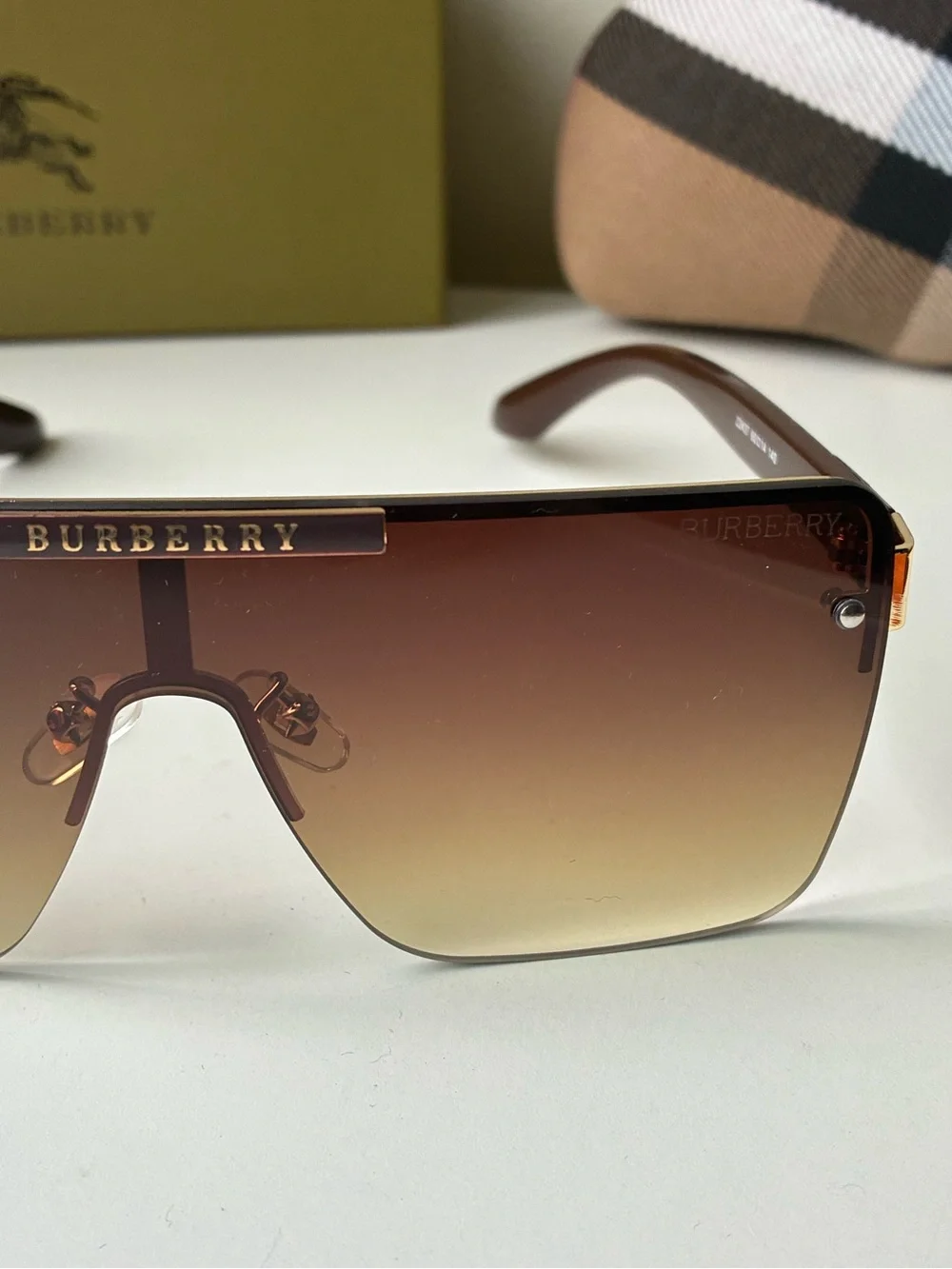 Burberry Fading Brown with Gold Accents Sunglasses